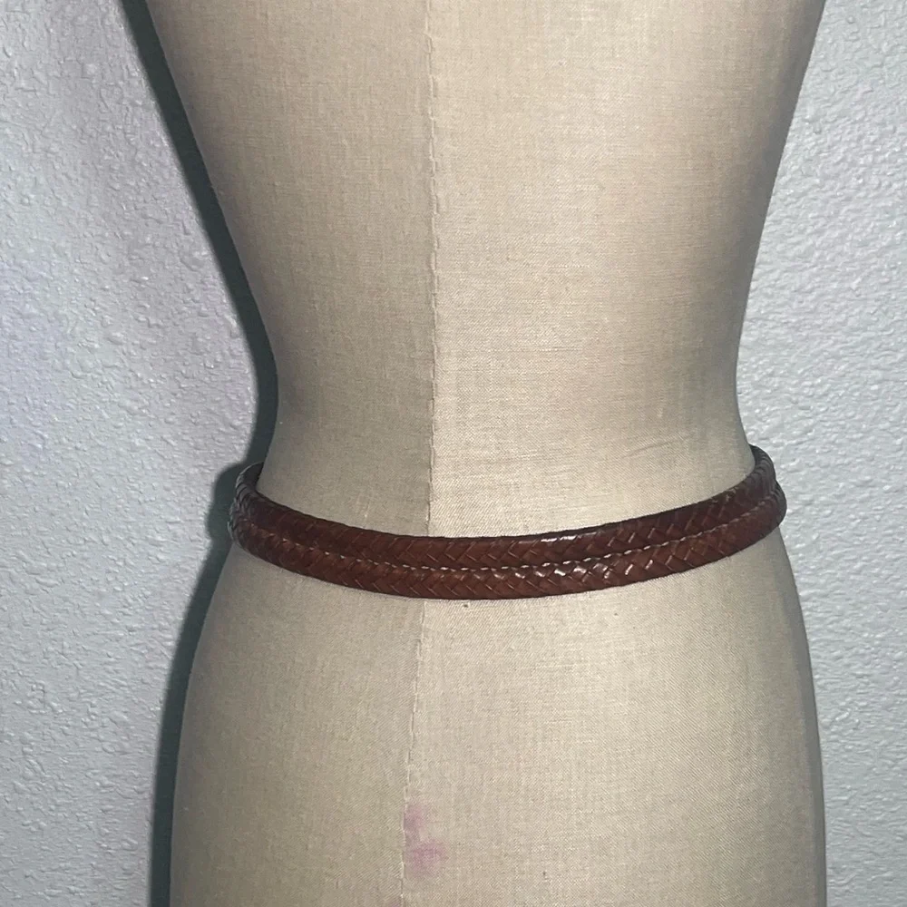 Coach vintage Braided Brown Leather Belt size 40”
